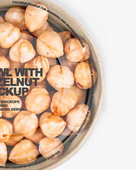 Paper Bowl With Hazelnut Mockup