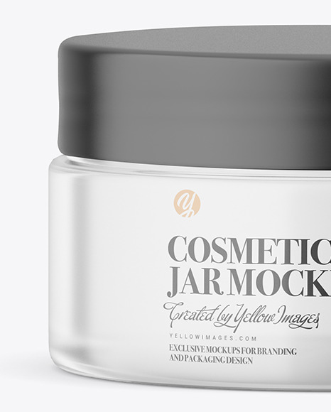 Matte Glass Cosmetic Jar Mockup