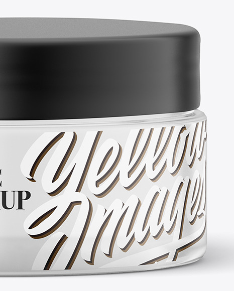 Matte Glass Cosmetic Jar Mockup