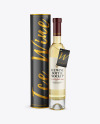 Clear Glass White Wine Bottle With Tube Mockup