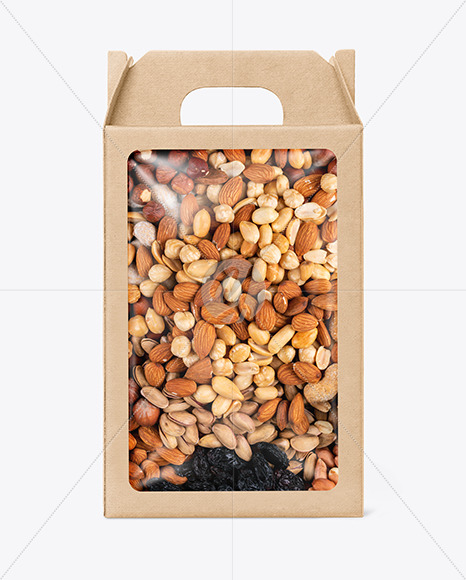 Kraft Box w/ Mixed Nuts Mockup