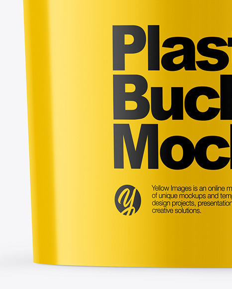 Glossy Plastic Bucket Mockup