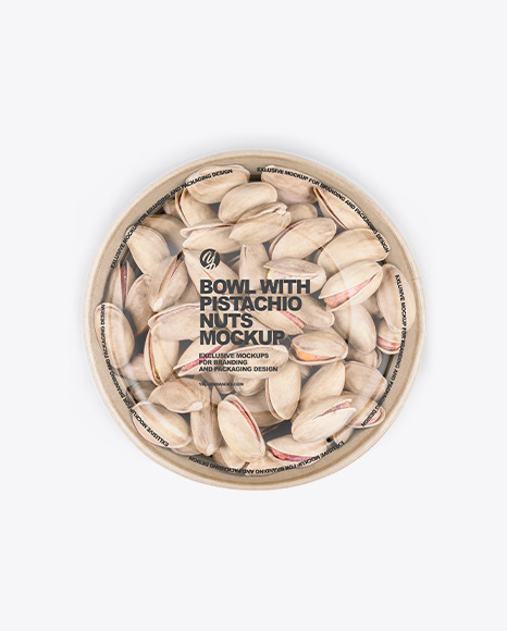 Paper Bowl With Pistachio Nuts Mockup