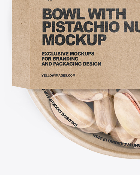 Paper Bowl With Pistachio Nuts Mockup