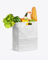 Kraft Paper Bag with Food Mockup