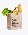 Kraft Paper Bag with Food Mockup