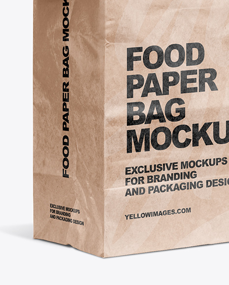 Kraft Paper Bag with Food Mockup