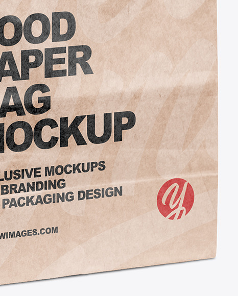 Kraft Paper Bag with Food Mockup