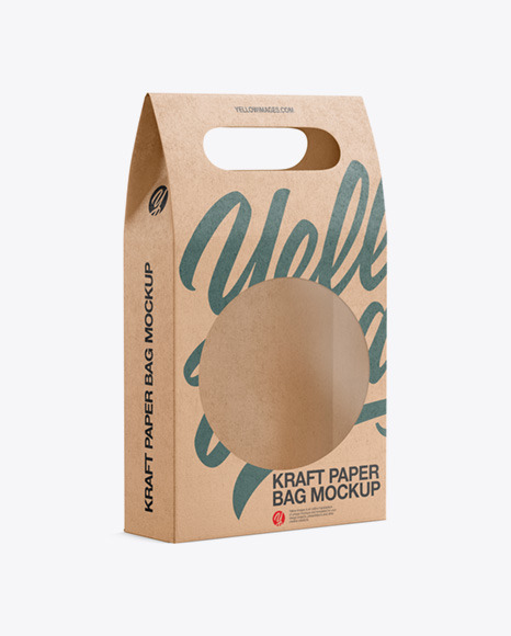 Kraft Paper Bag with a Window Mockup