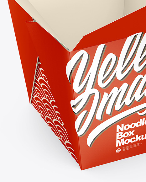 Opened Matte Paper Noodles Box Mockup