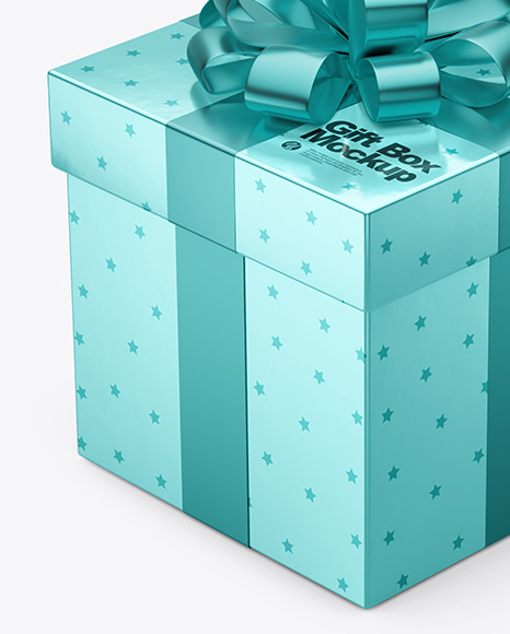 Metallic Gift Box Mockup