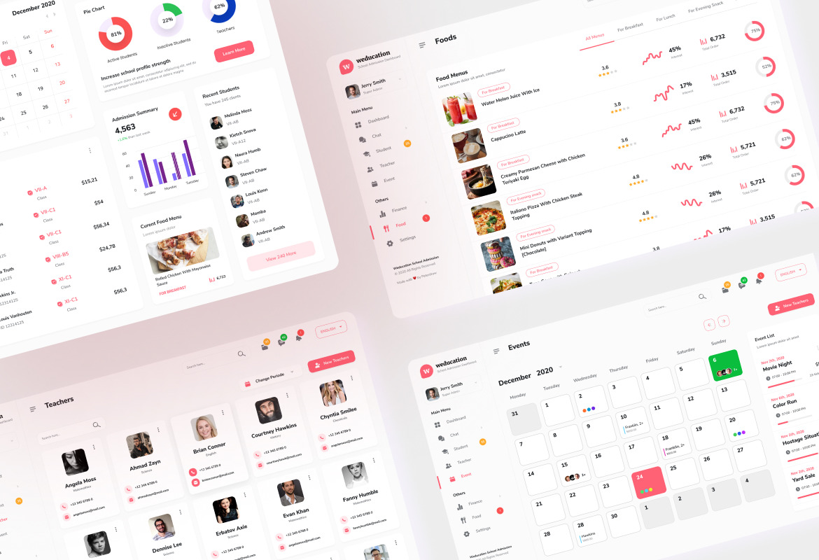 Weducation - School Admission Admin Dashboard UI