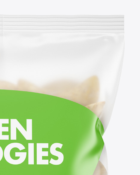 Matte Plastic Bag With Frozen Pierogies Mockup Matte Plastic Bag With Frozen Pierogies Mockup