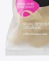 Frosted Plastic Bag With Frozen Pierogies Mockup Frosted Plastic Bag With Frozen Pierogies Mockup