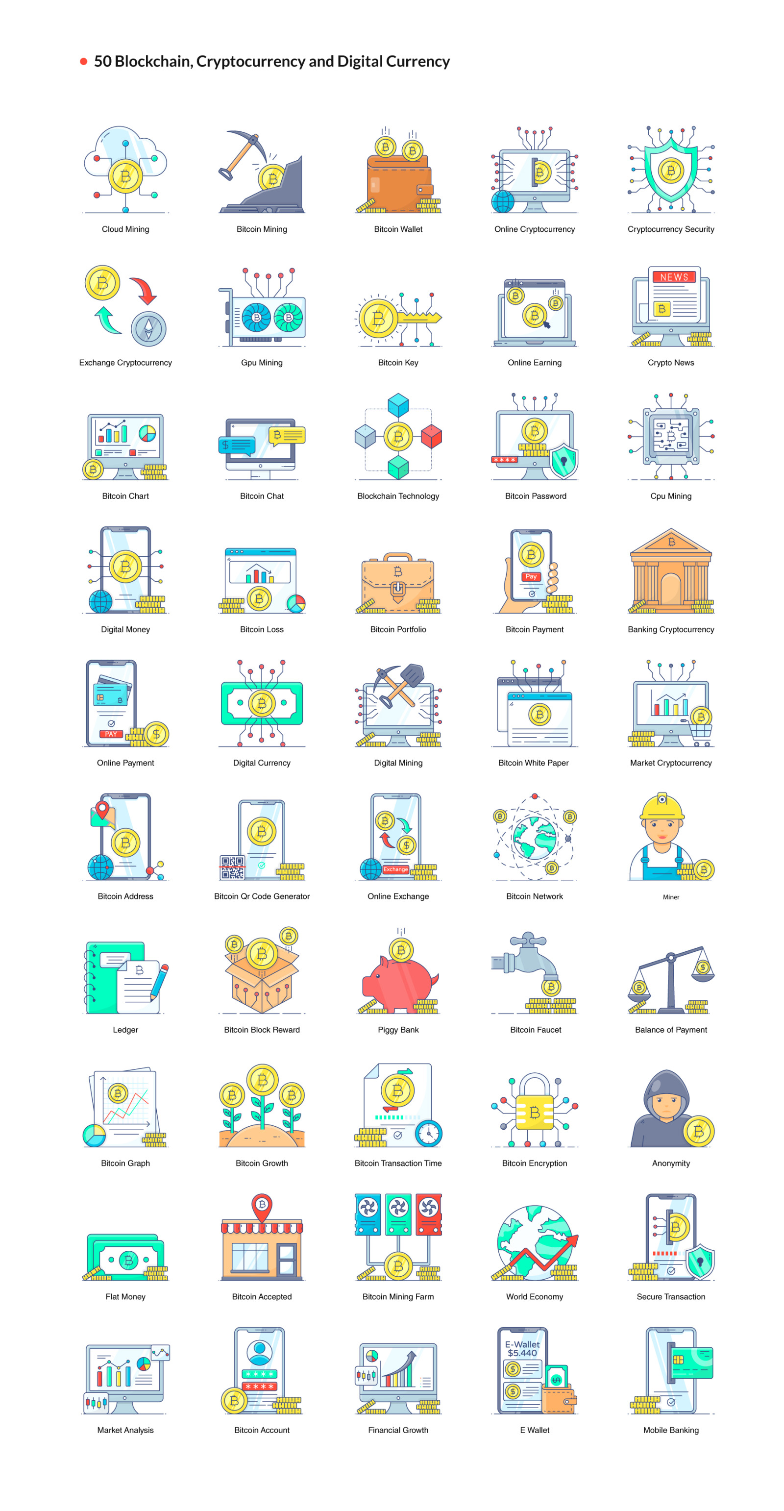 1200+ Flat Line Conceptual Icons