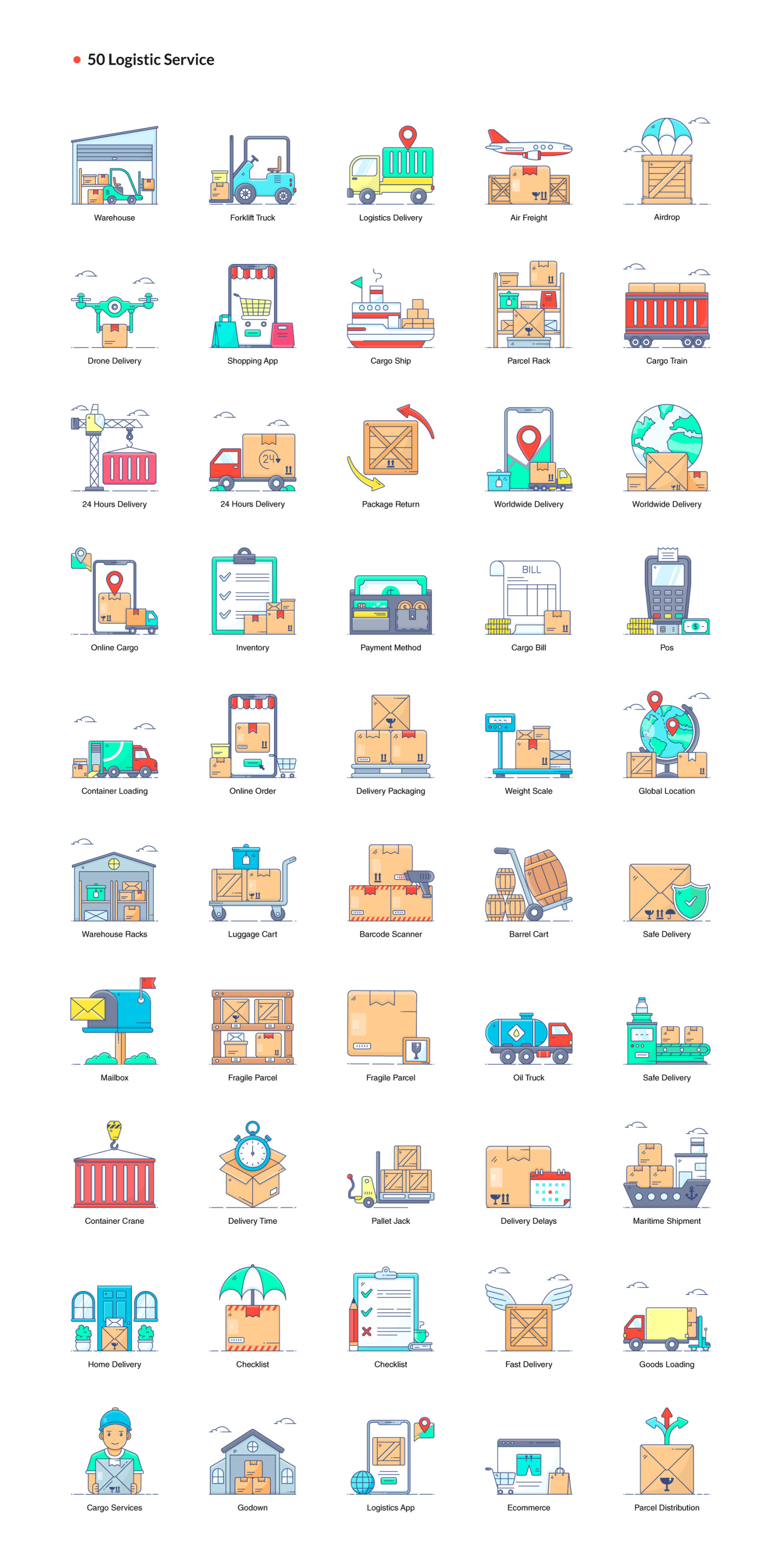 1200+ Flat Line Conceptual Icons