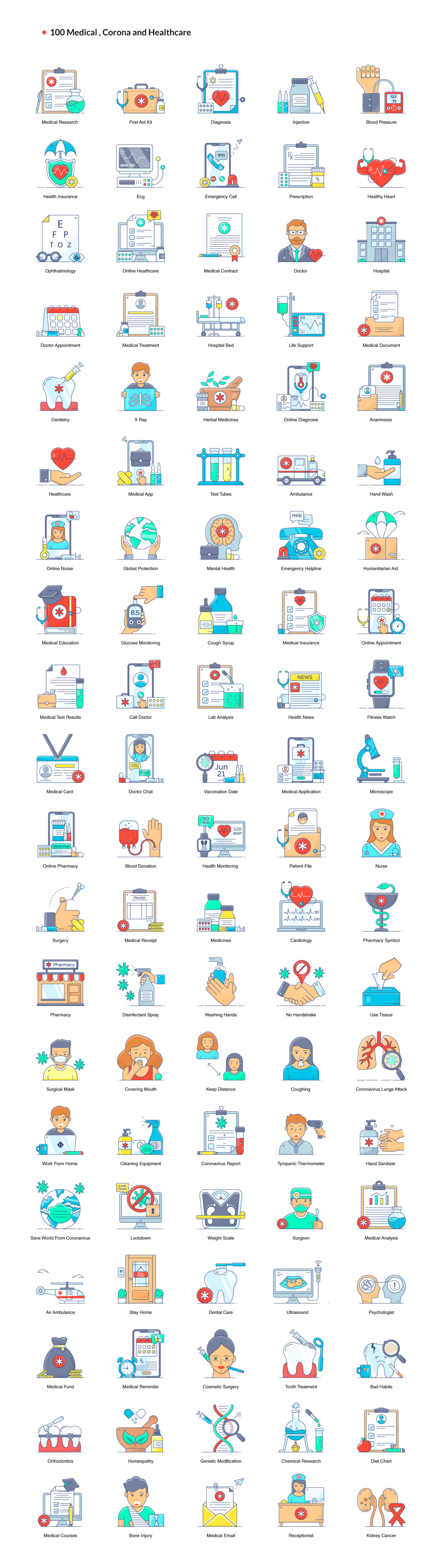 1200+ Flat Line Conceptual Icons