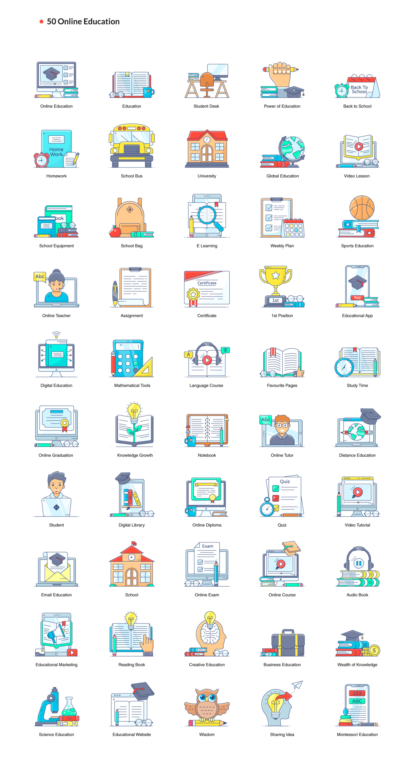 1200+ Flat Line Conceptual Icons