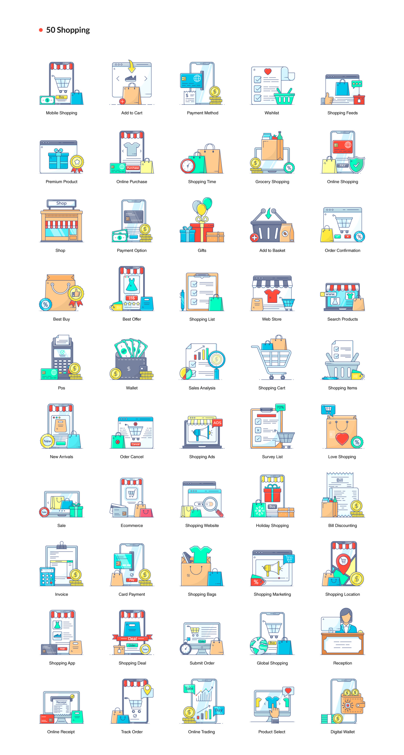 1200+ Flat Line Conceptual Icons