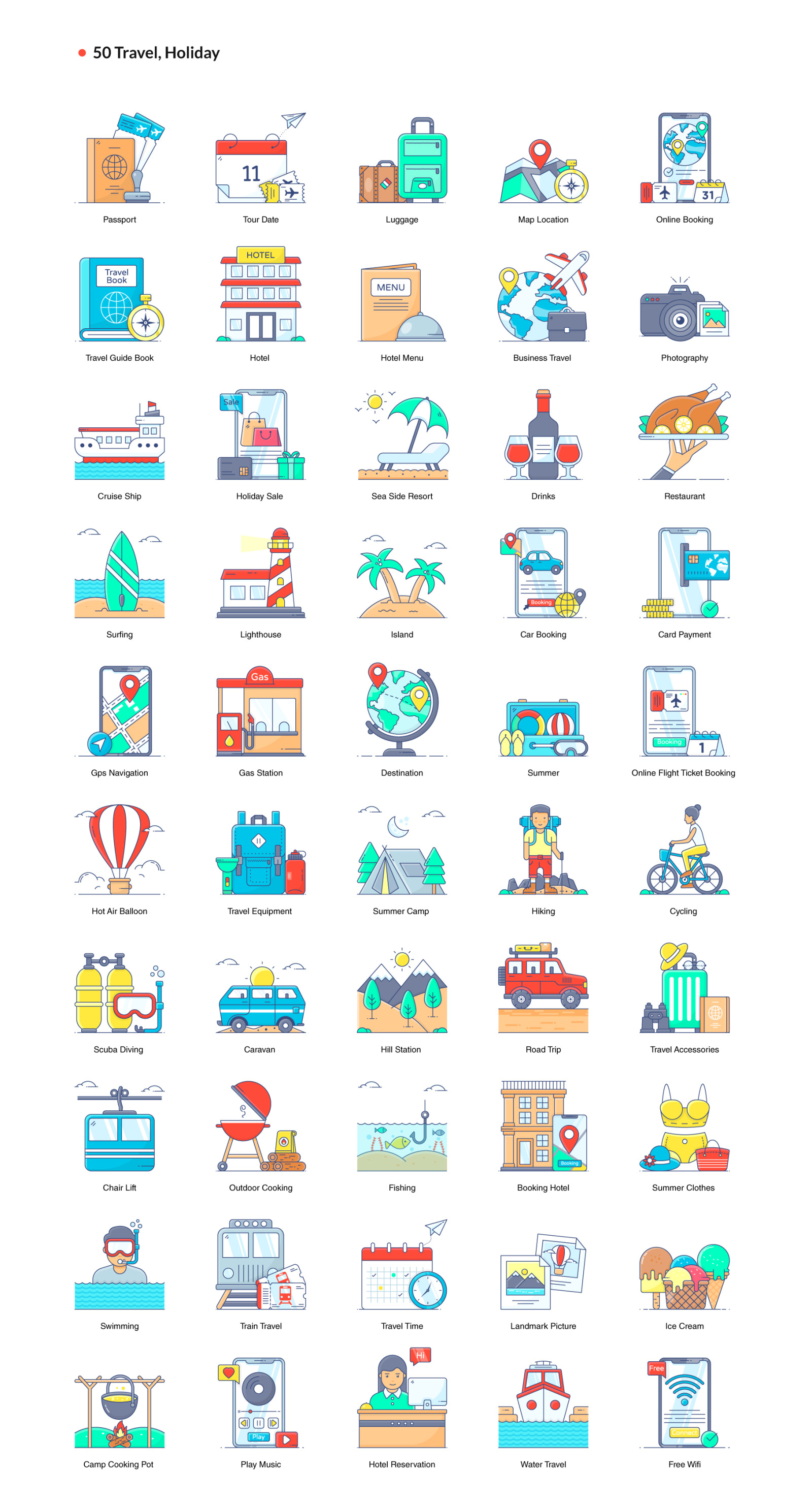 1200+ Flat Line Conceptual Icons