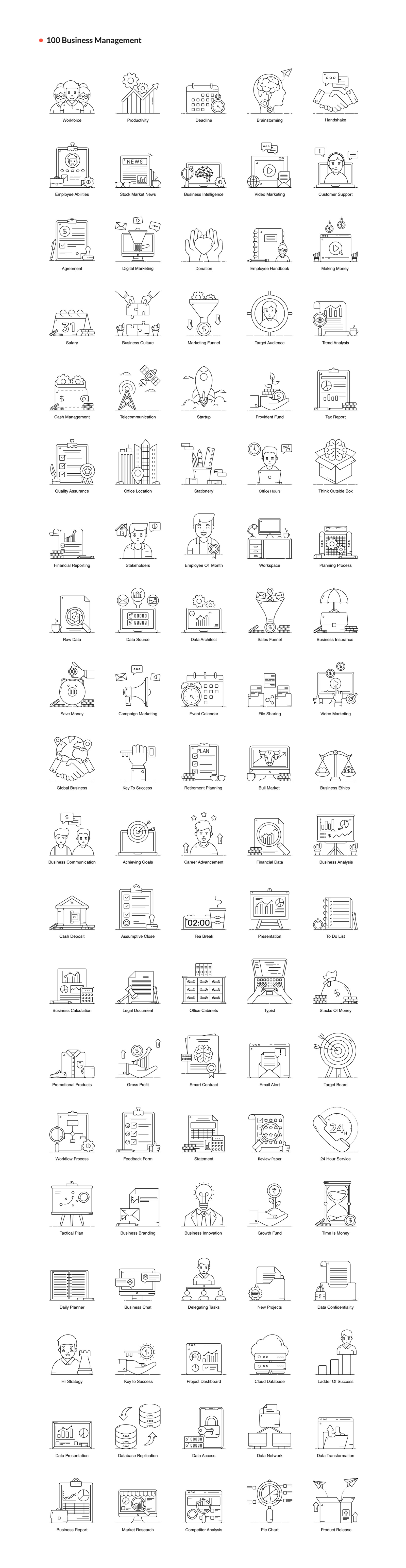 1200+ Flat Line Conceptual Icons