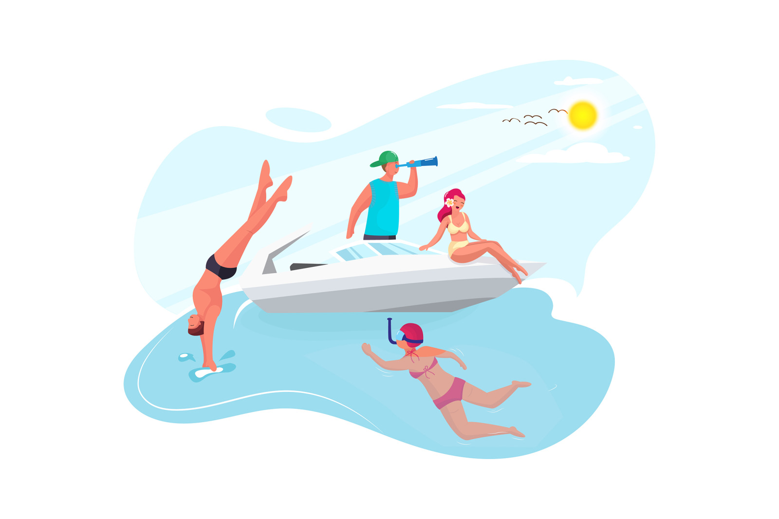 M171_ Enjoy Vacation Illustrations