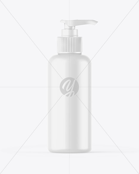 Glossy Sanitizer Bottle w/ Closed Pump Mockup