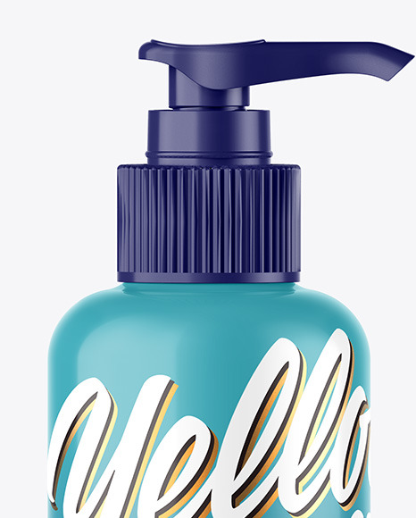 Glossy Sanitizer Bottle w/ Closed Pump Mockup