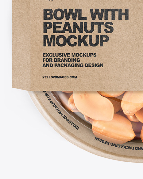 Paper Bowl With Peanuts Mockup