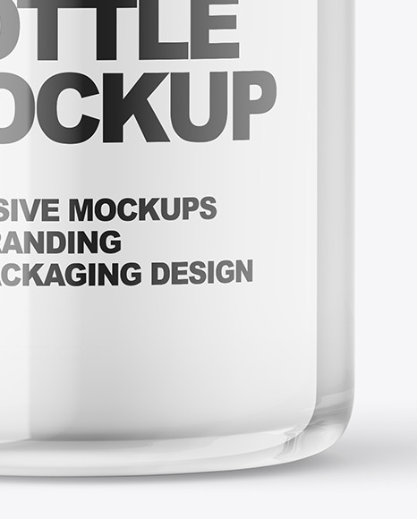 Empty Clear Glass Pills Bottle Mockup