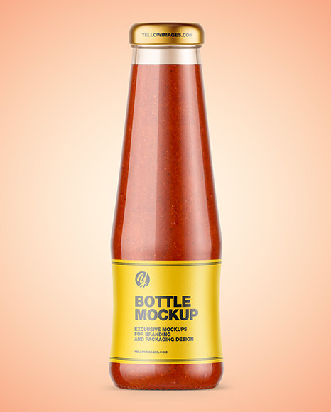 Red Hot Sauce Bottle Mockup