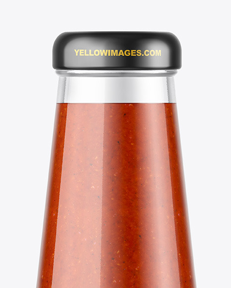 Red Hot Sauce Bottle Mockup