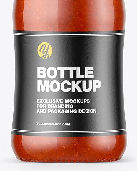 Red Hot Sauce Bottle Mockup