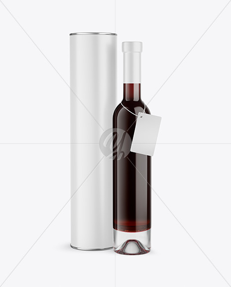 Clear Glass Red Wine Bottle Mockup