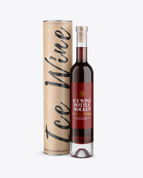 Clear Glass Red Wine Bottle Mockup