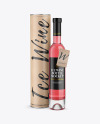 Clear Glass Pink Wine Bottle With Tube Mockup