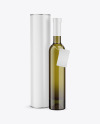 Antique Green Glass White Wine Bottle With Tube Mockup