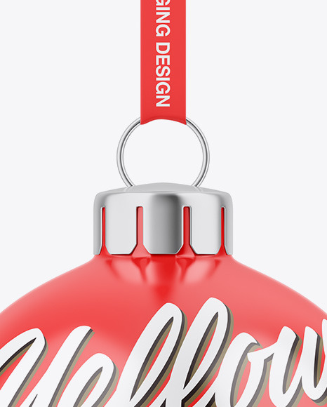 Glossy Christmas Ball Mockup