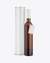 Amber Glass White Wine Bottle With Tube Mockup