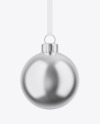 Glossy Metallic Christmas Ball Mockup