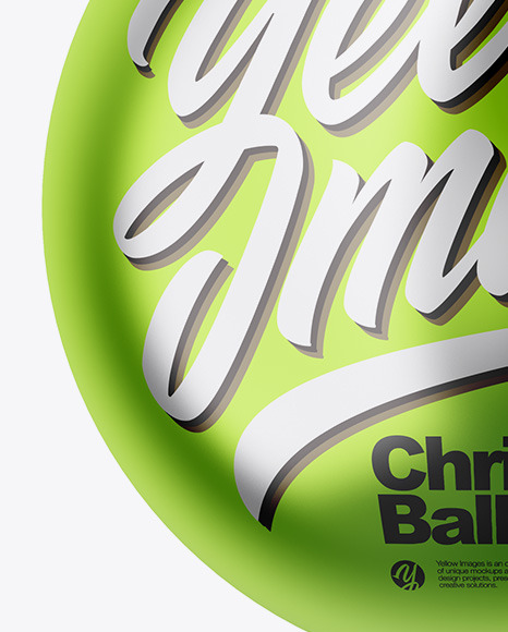 Glossy Metallic Christmas Ball Mockup