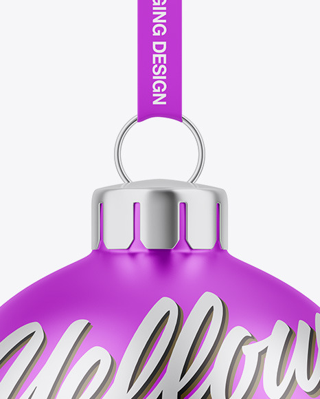 Matte Metallic Christmas Ball Mockup