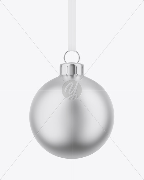 Matte Metallic Christmas Ball Mockup