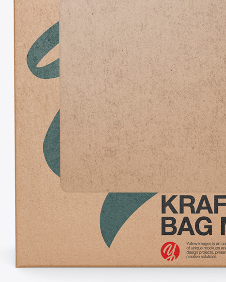 Kraft Paper Bag with a Window Mockup