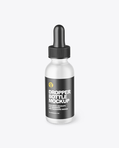 Frosted Glass Dropper Bottle with Paper Box Mockup