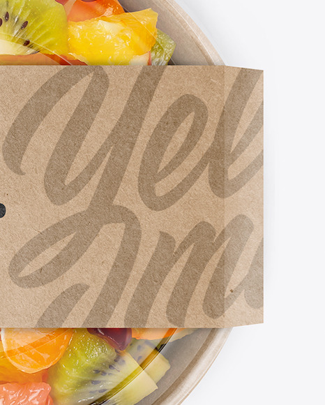 Paper Bowl w/ Fruit Salad Mockup