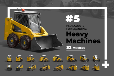 PSD Mockup 3D model Heavy Machines - Skid Steer Loader #5 - Construction site