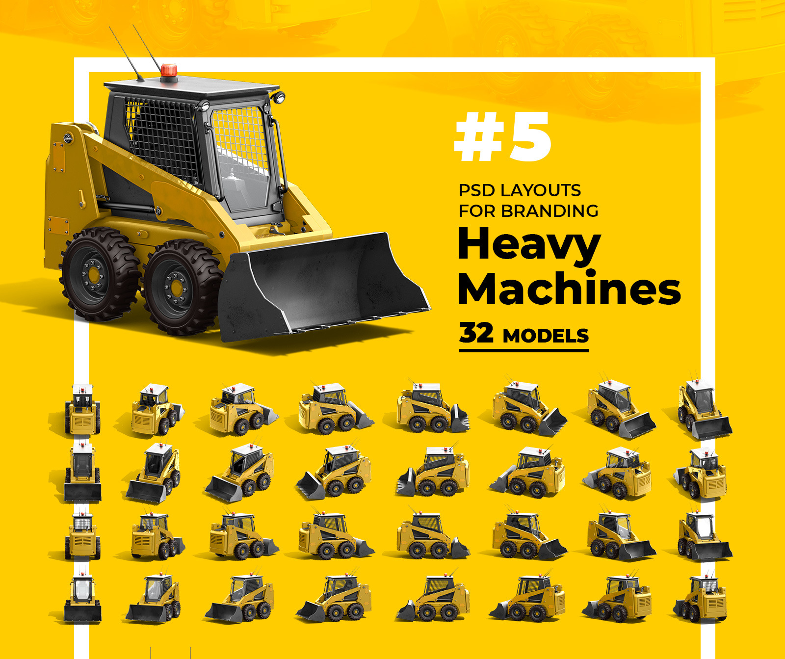 PSD Mockup 3D model Heavy Machines - Skid Steer Loader #5 PSD Mockup 3D model Heavy Machines - Skid Steer Loader #5