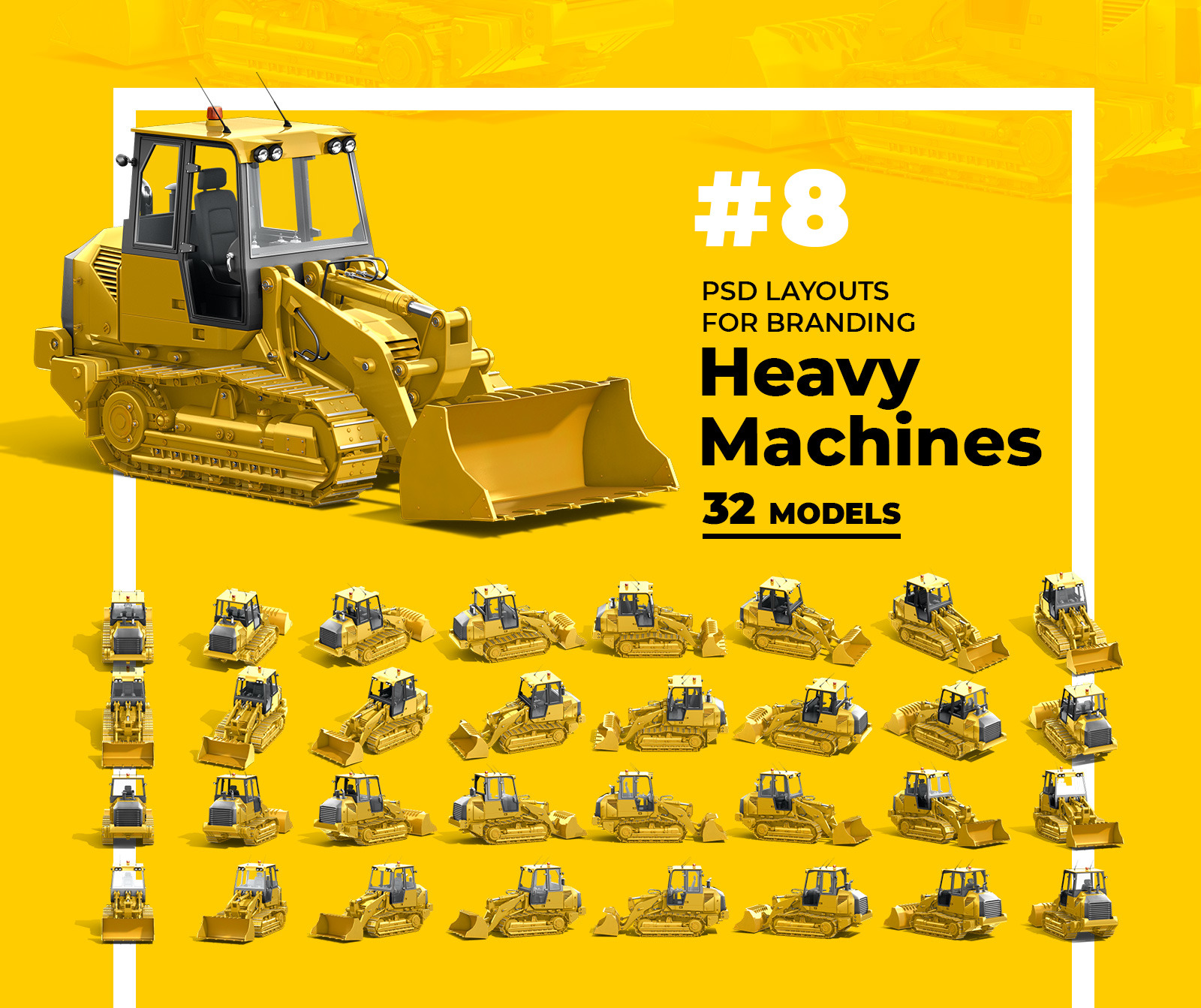 PSD Mockup 3D model Heavy Machines - Track Loader #8 PSD Mockup 3D model Heavy Machines - Track Loader #8