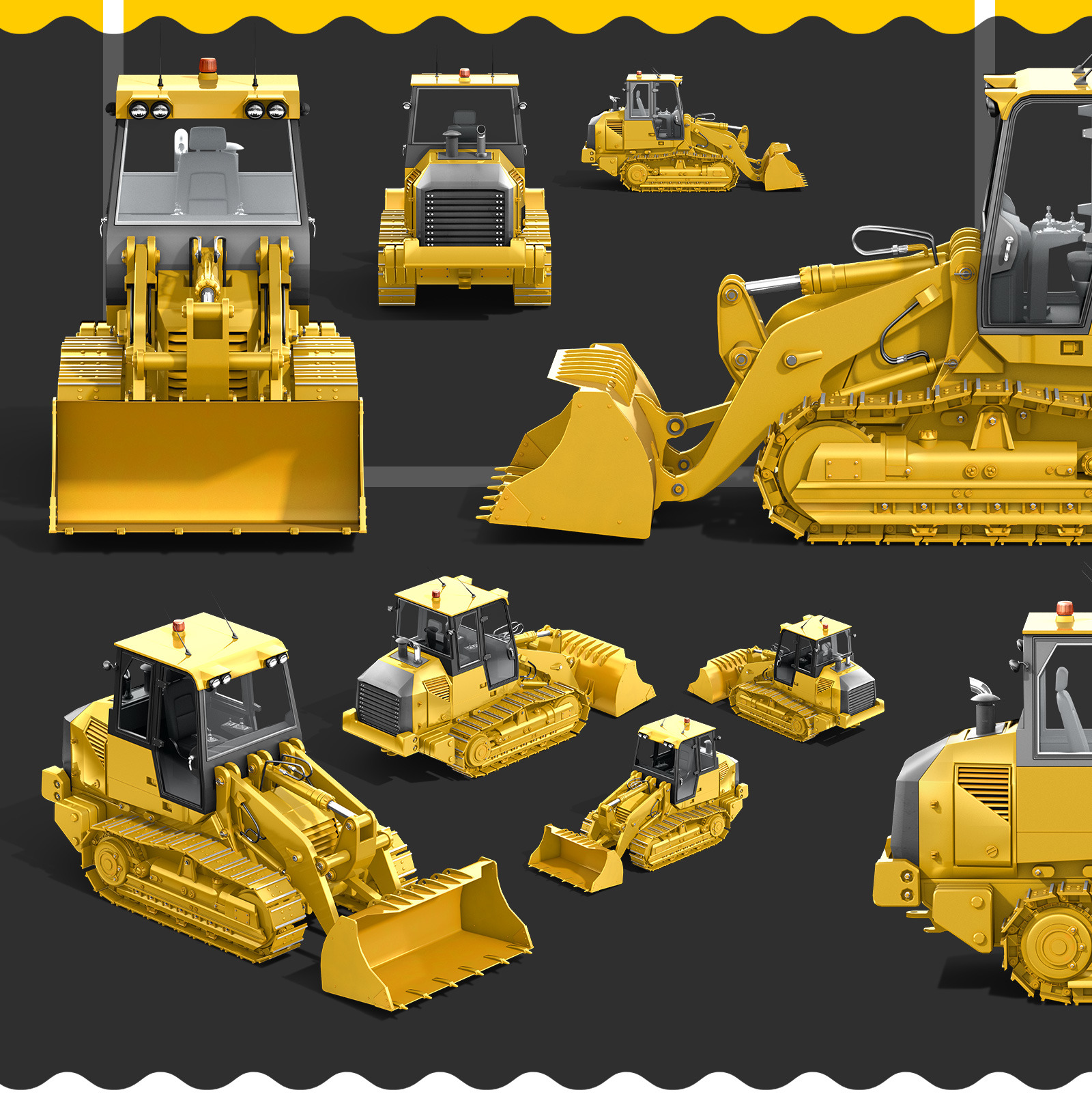 PSD Mockup 3D model Heavy Machines - Track Loader #8 PSD Mockup 3D model Heavy Machines - Track Loader #8